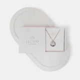 Fine | Boxed Silver Crystal + Disc Necklace