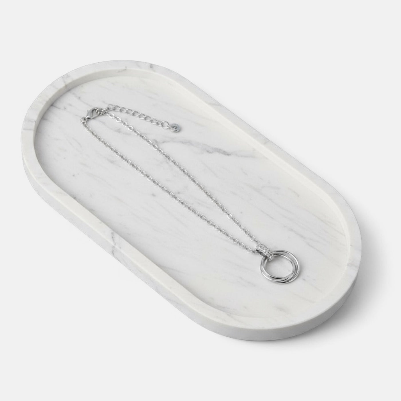 Fine | Short Silver Double Ring Necklace