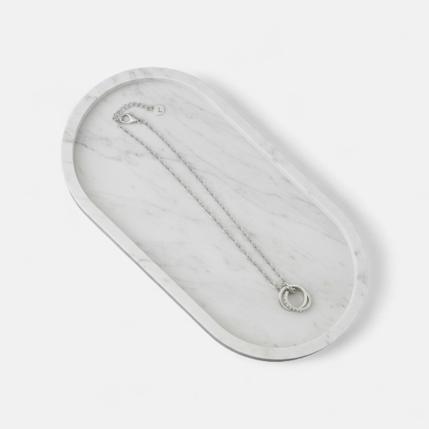 Fine | Short Silver Link Chain & 2 Ring Necklace