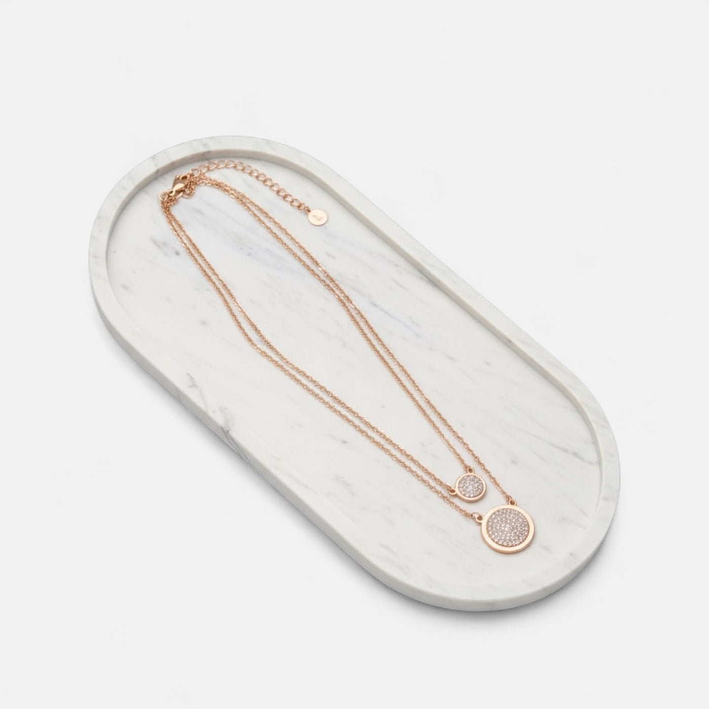 Fine | Short Rose Gold 2 Layered Cubic Zirconia Necklace