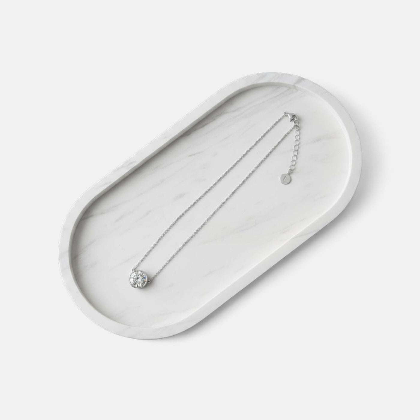 Fine | Short Silver Round Crystal Necklace