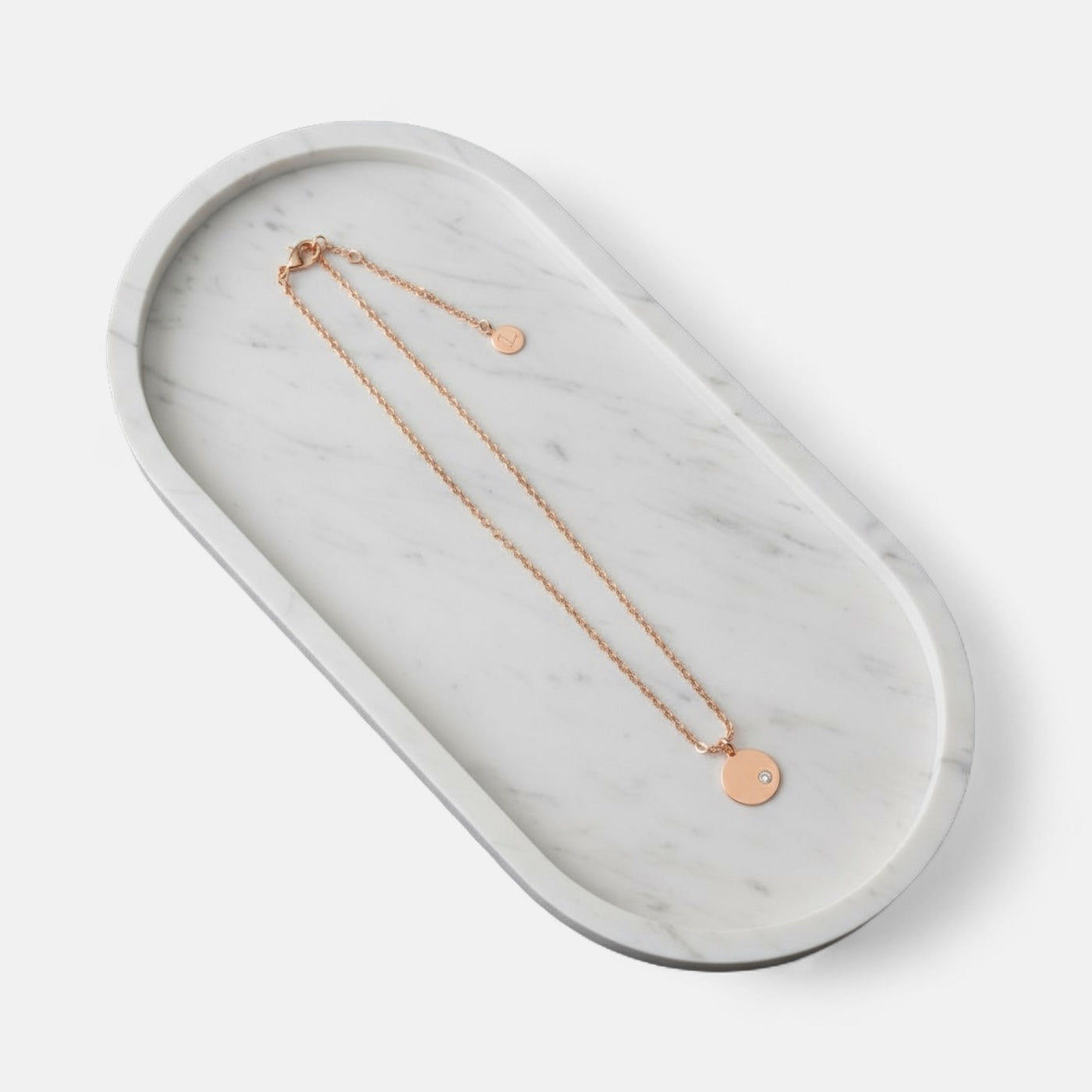 Fine | Short Rose Gold Disc Necklace