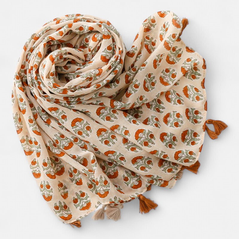 NEW Brown Modern Printed Scarf