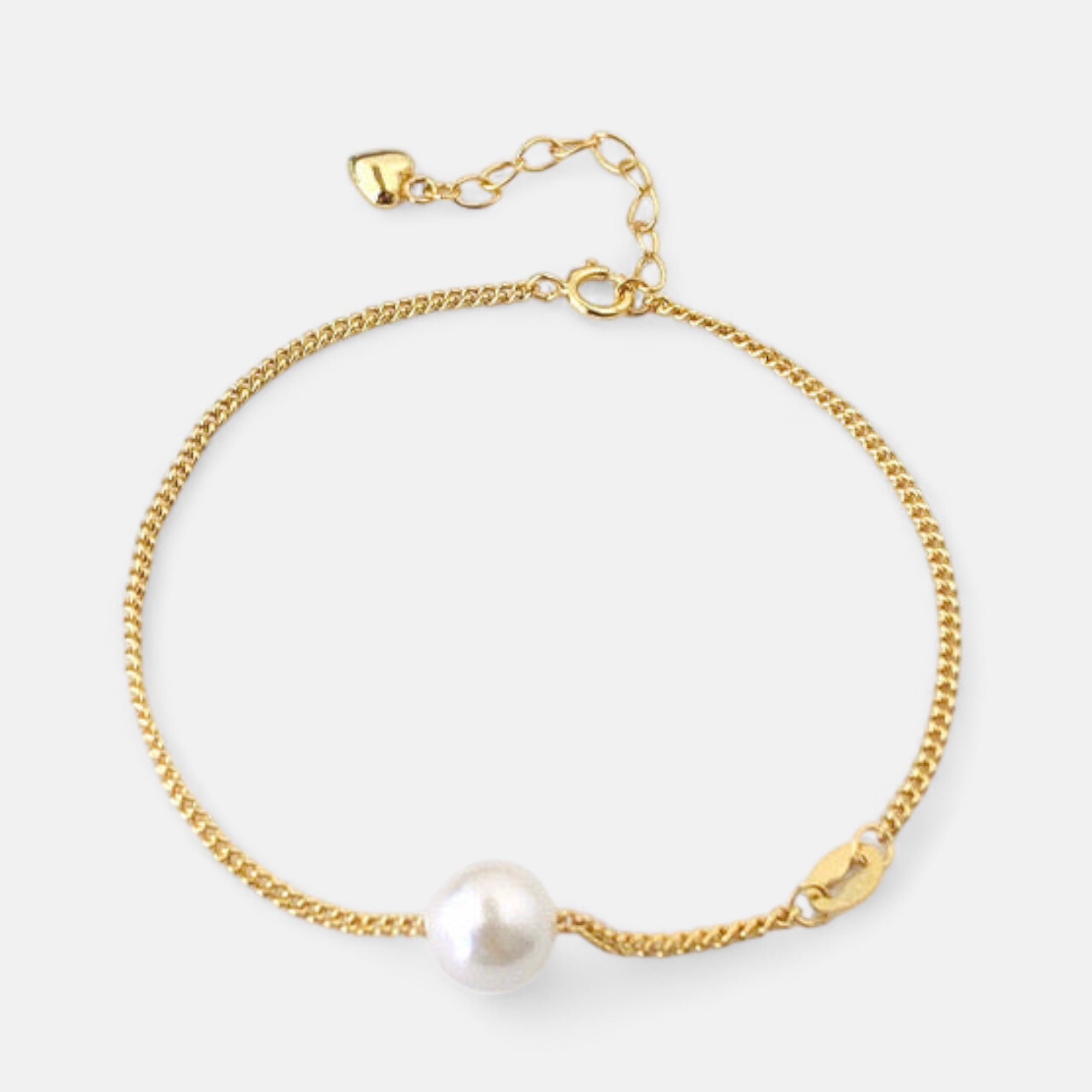 18K Plated | Single Pearl Bracelet