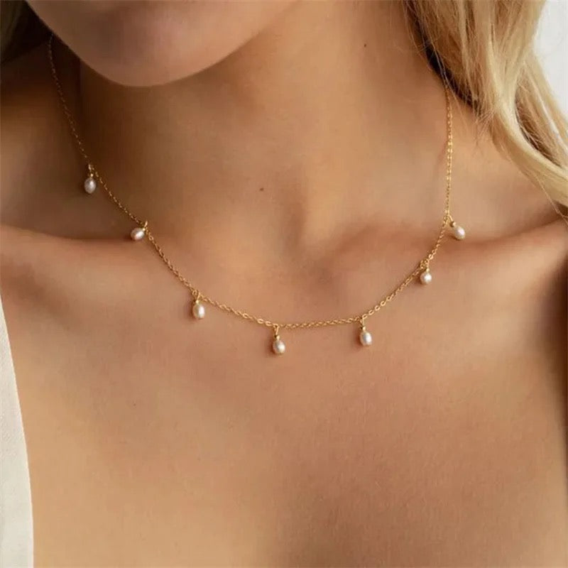 Freshwater Pearl Necklace | 18K Plated | Lillyco