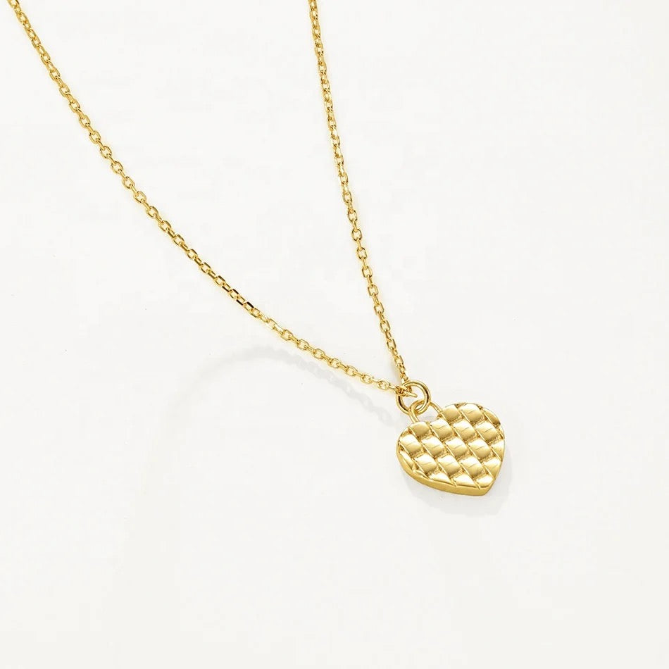18K Plated | Lattice Heart Pendant Necklace