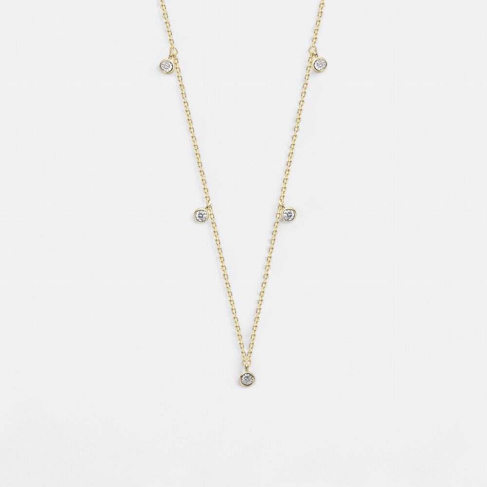 Diamonds Beaded Necklace | 18K Plated | Lillyco