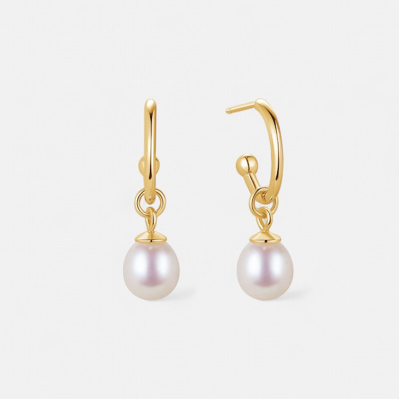 Gold Freshwater Pearl Earring | 18K Plated | Lillyco
