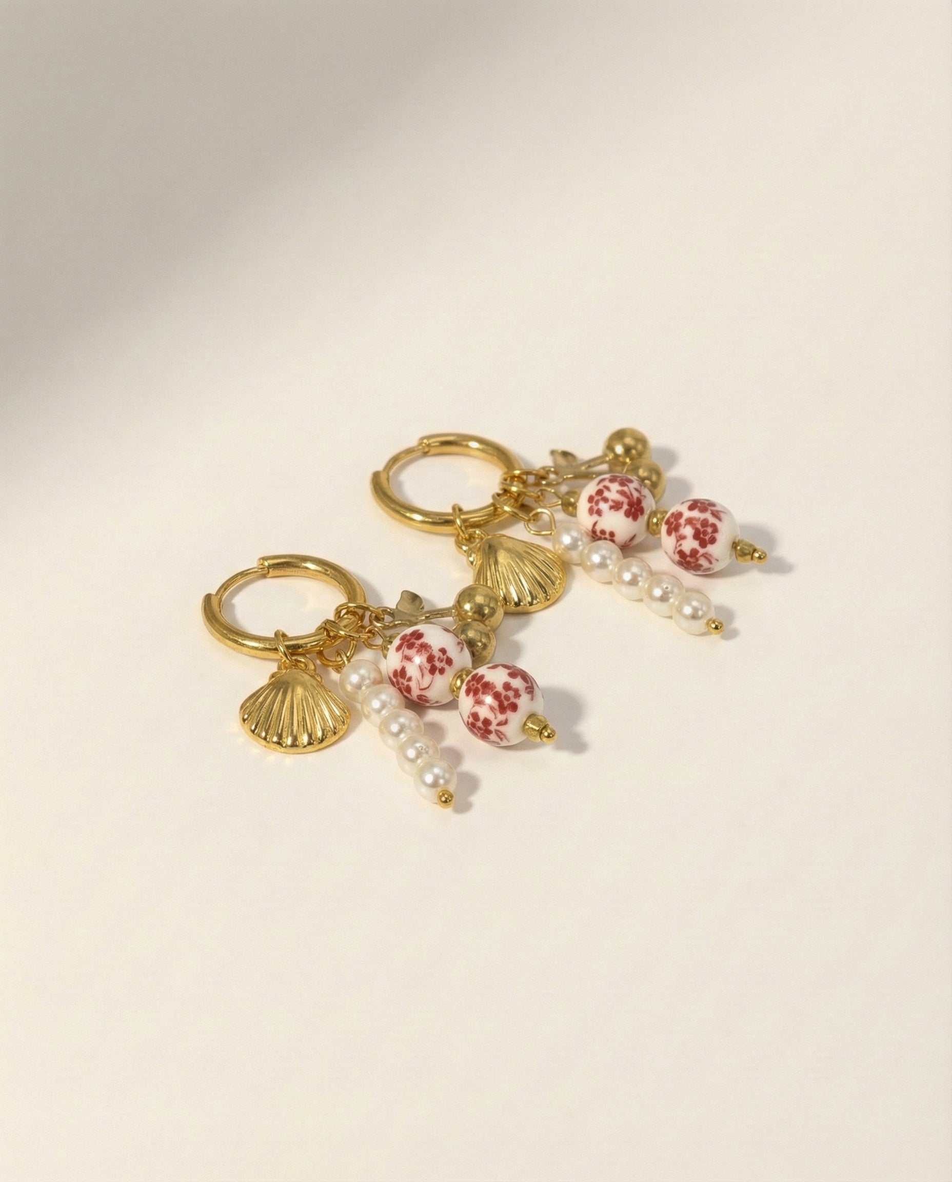 Red Cherry Gold Charm Earring