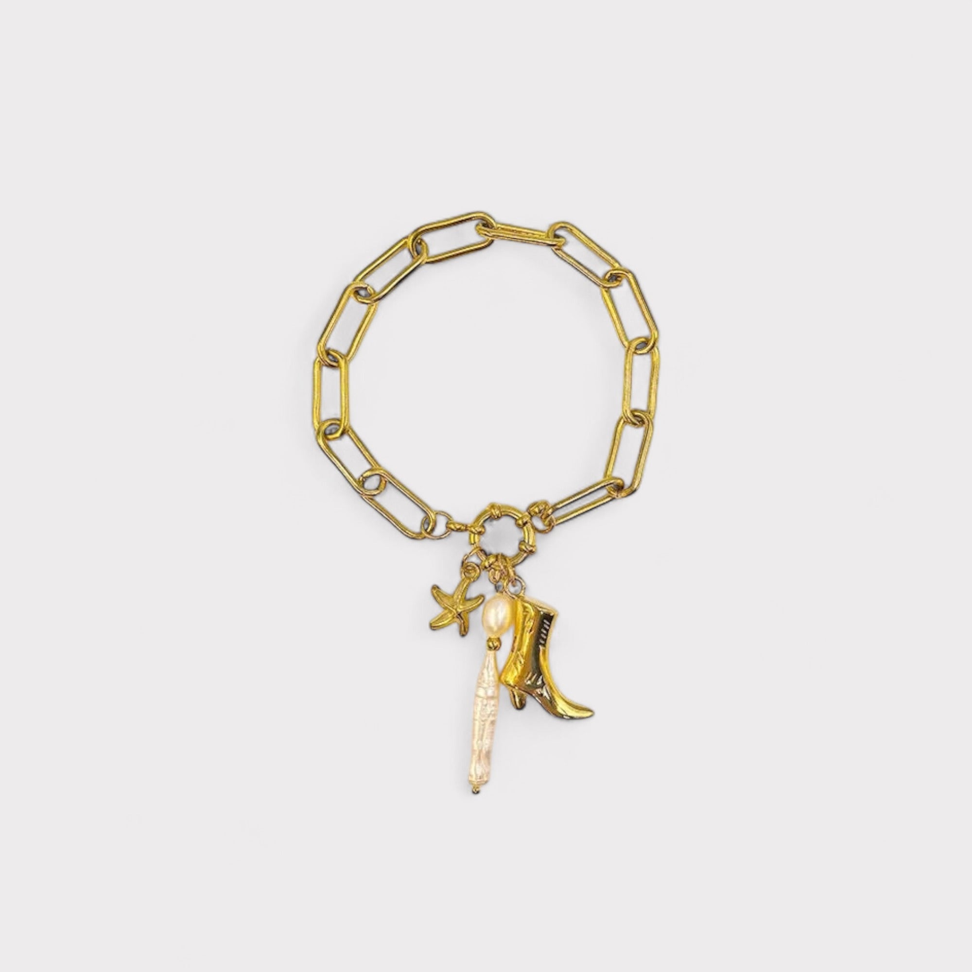 Cowgirl Gold Charm Bracelet