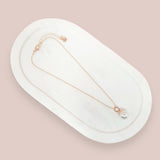 SHORT | Rose Gold Single Drop Pearl Necklace