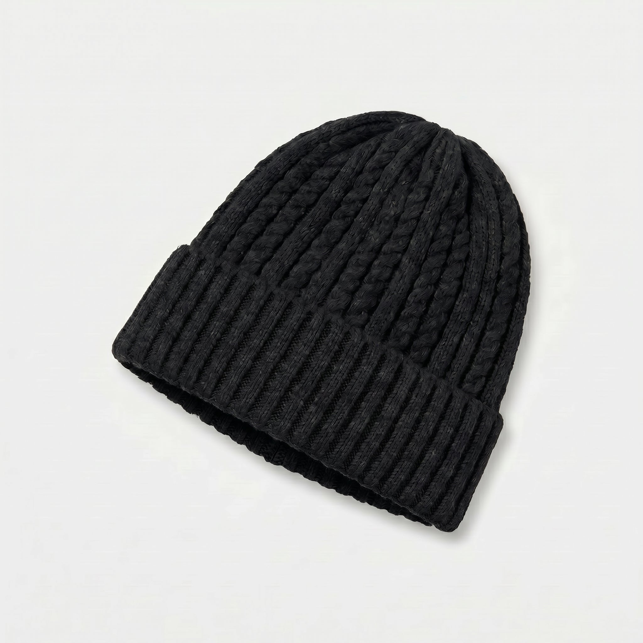 Ladies Black Rib Beanie