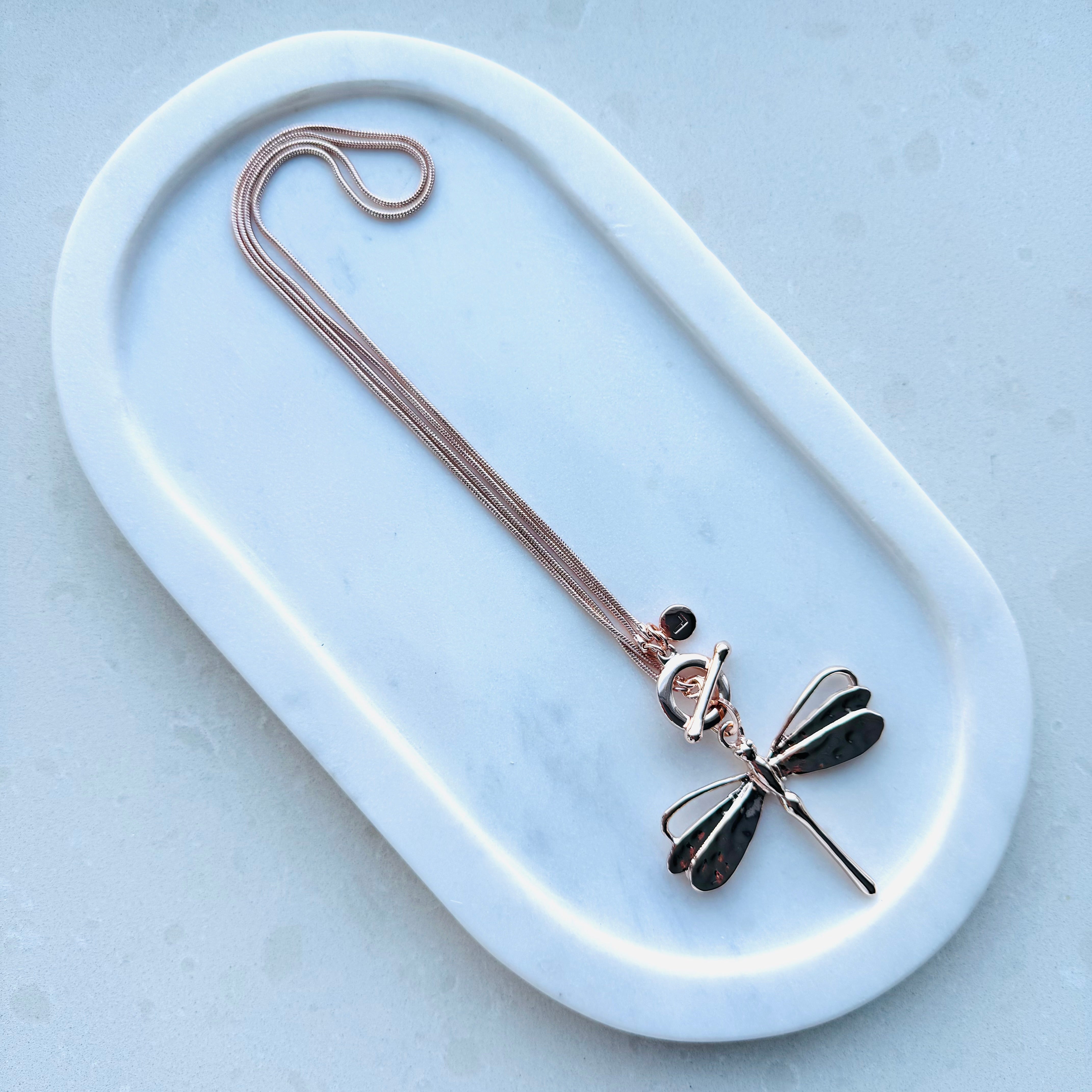 SHORT & LONG | Rose Gold Adjustable Dragonfly Necklace