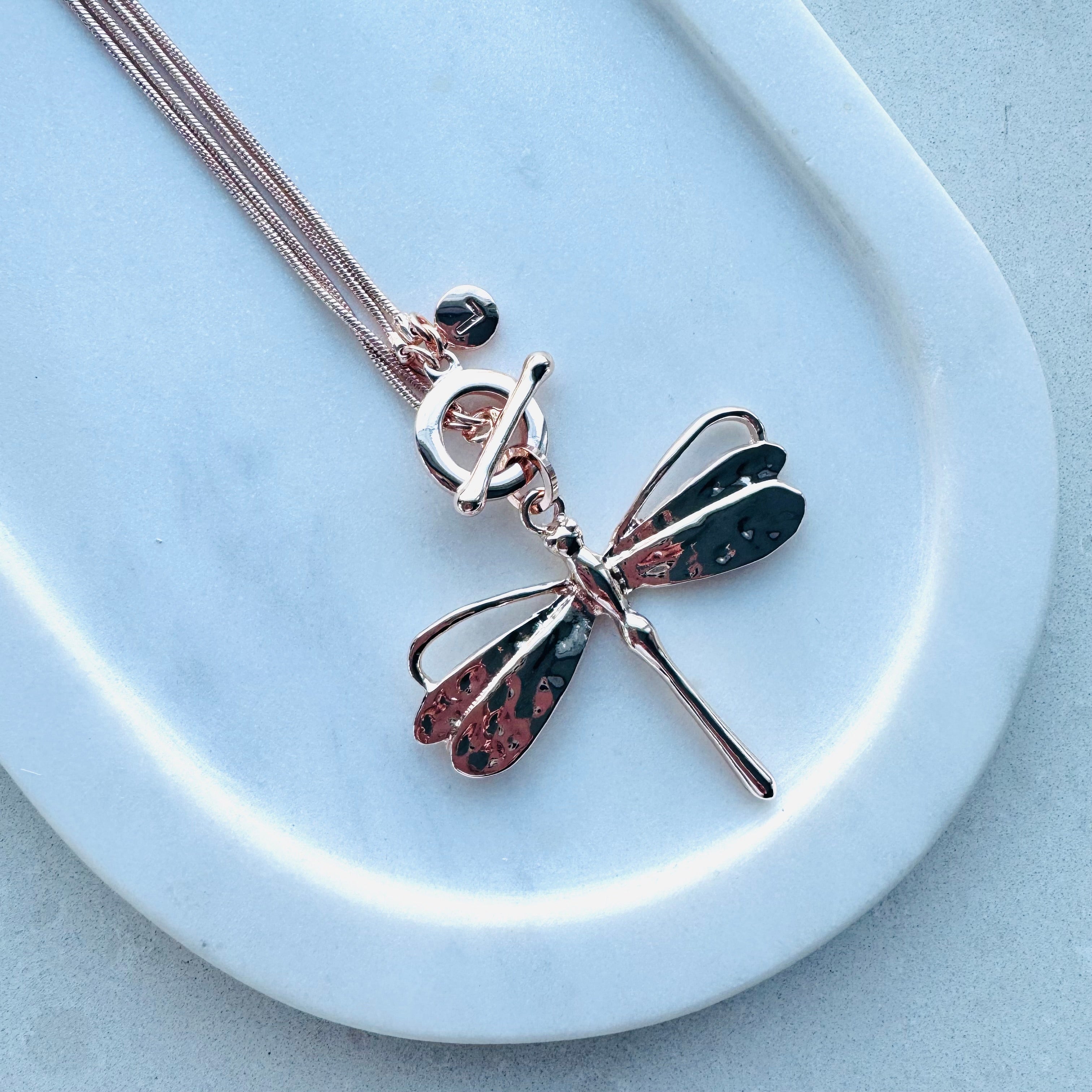 SHORT & LONG | Rose Gold Adjustable Dragonfly Necklace