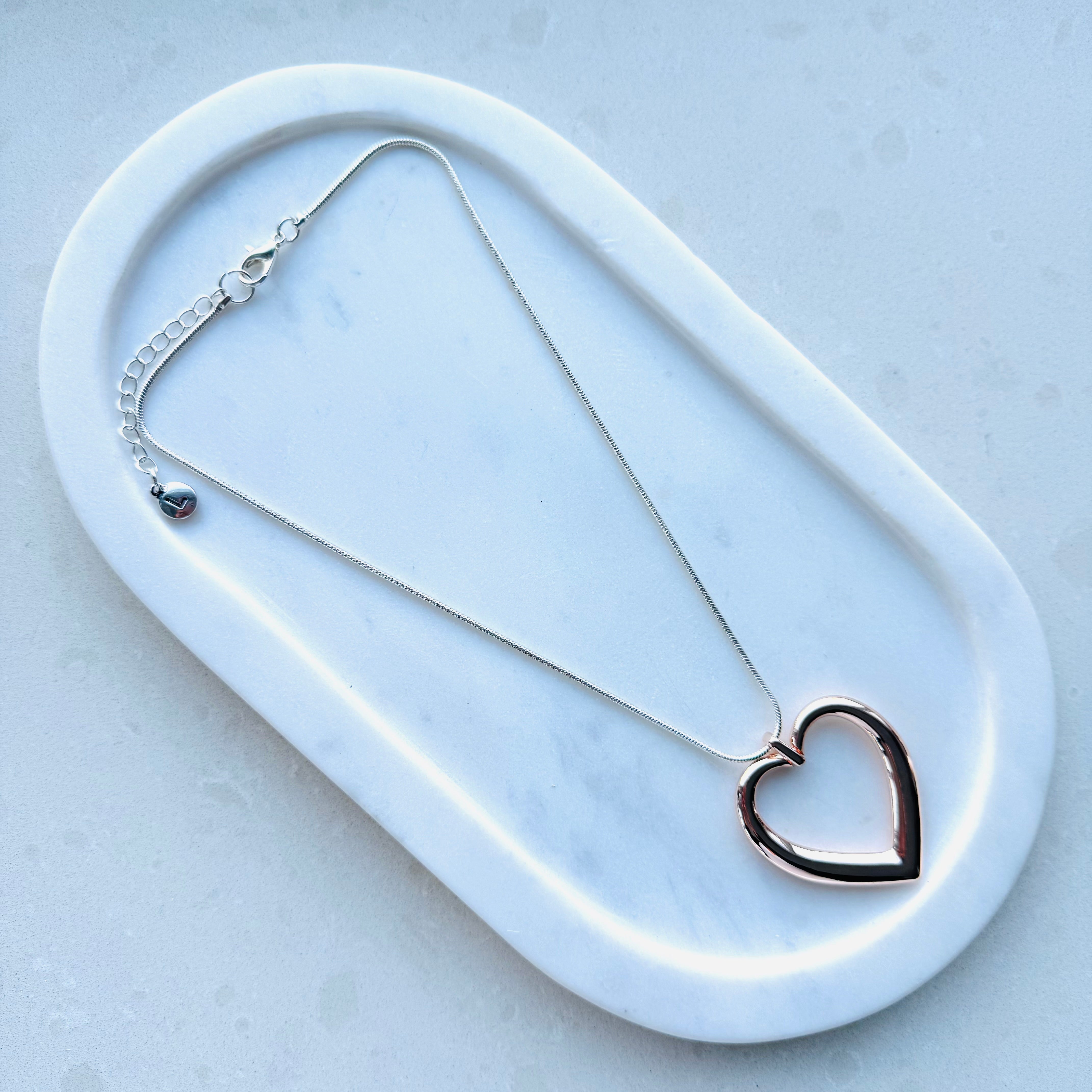 SHORT | Mixed Large Open-Heart Necklace
