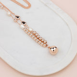 Rose Gold Beads & Ball Necklace