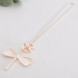 SHORT & LONG | Rose Gold & Silver Adjustable Dragonfly Necklace