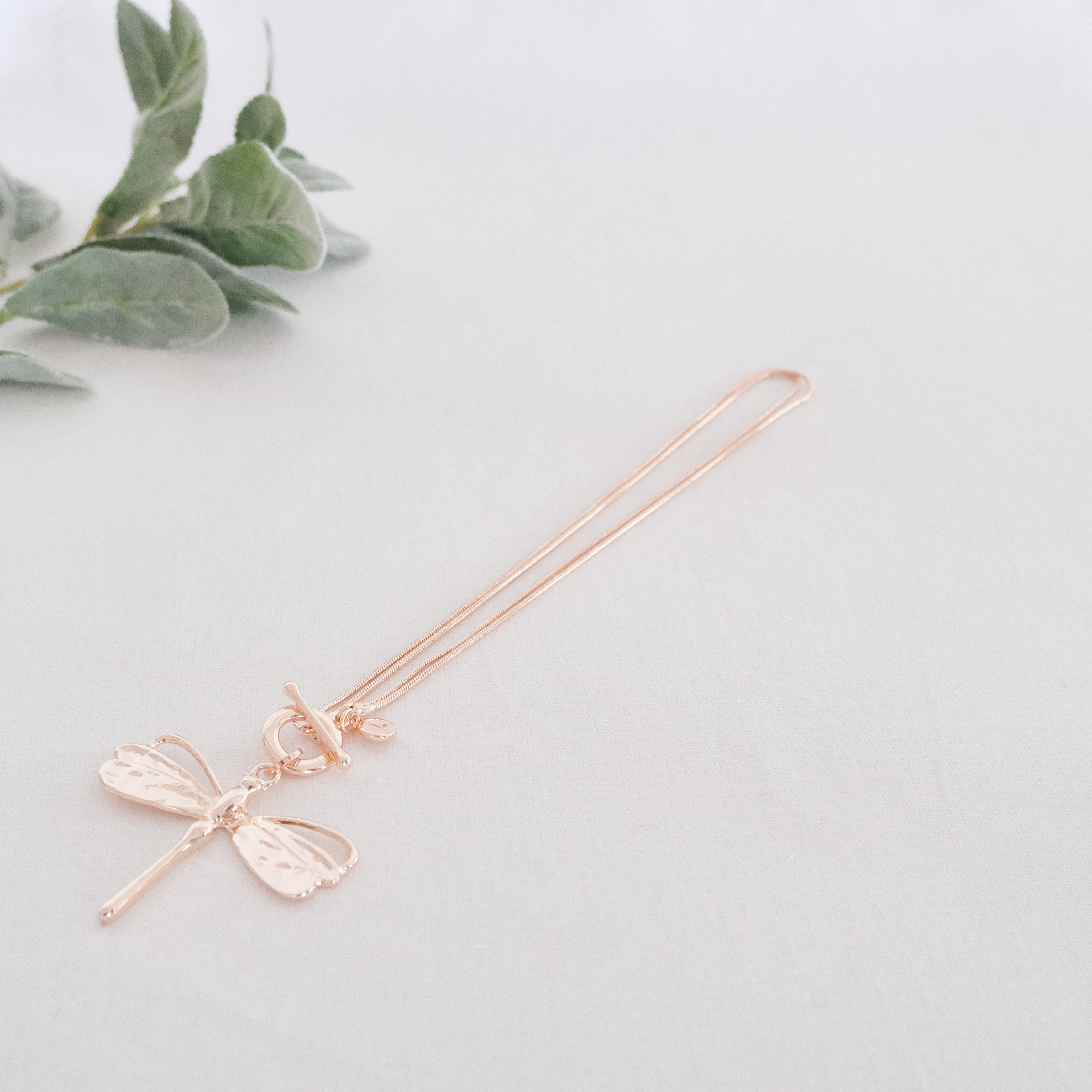 SHORT & LONG | Rose Gold Adjustable Dragonfly Necklace