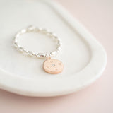 Silver & Rose Gold "LOVE" Pendant Bracelet