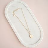 SHORT | Light Gold "LOVE" Disc Necklace