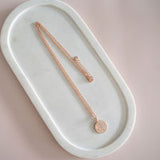 LONG | Rose Gold Disc "LOVE" Necklace