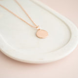LONG | Rose Gold Disc "LOVE" Necklace