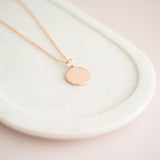 SHORT | Rose Gold "Love" Disc Necklace