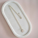 LONG | Silver Disc "LOVE" Necklace