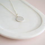LONG | Silver Disc "LOVE" Necklace