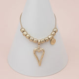 Matt Light Gold Heart Adjustable Bracelet