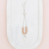 Matt Silver & Rose Gold Heart Adjustable Bracelet