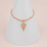 Stunning Rose Gold Matt Heart Bracelet