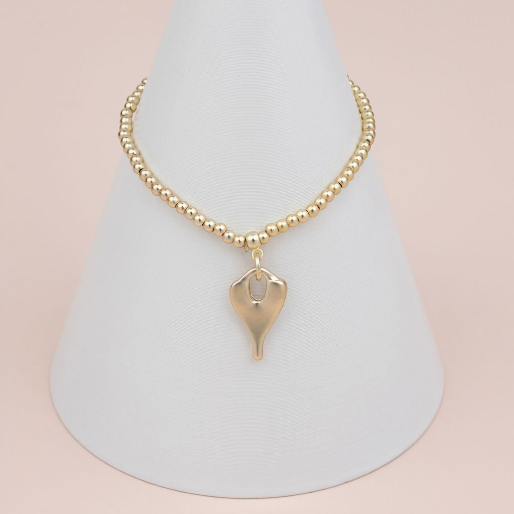 JEWELLERY GIFT BOX | Gold Matt Heart Bracelet