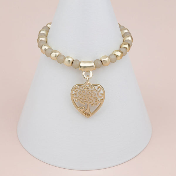 Gold Heart Tree Bracelet