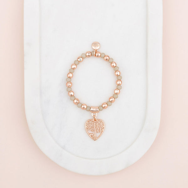 Rose Gold Heart Tree Bracelet