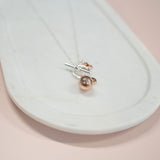 Limited Edition | SHORT | Silver & Rose Gold Ball Necklace