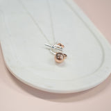 LIMITED EDITION | SHORT | Rose Gold Ball with Silver Necklace
