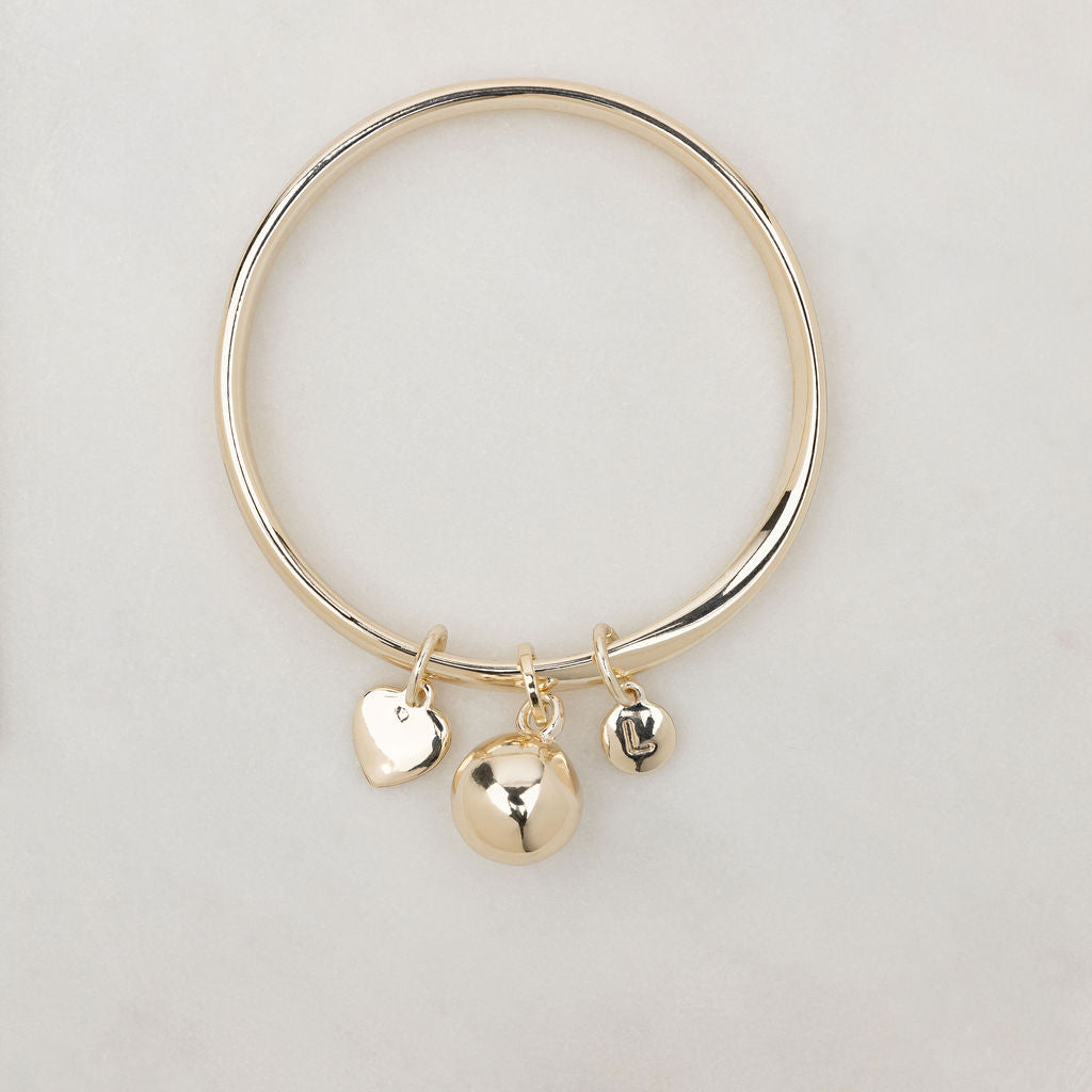 Yellow Gold Ball Bangle
