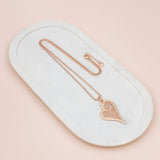 Rose Gold Matt Cut Out Heart Necklace