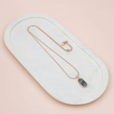 Grey Quartz Stone Adjustable Long Necklace