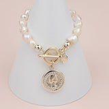 LIMITED EDITION | Light Gold Coin Pearl Bracelet