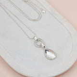 Silver Chain w Clear Crystal Necklace