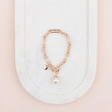 Rose Gold Single Pearl Toggle Bracelet