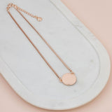 SHORT | Rose Gold Solid Disc Necklace
