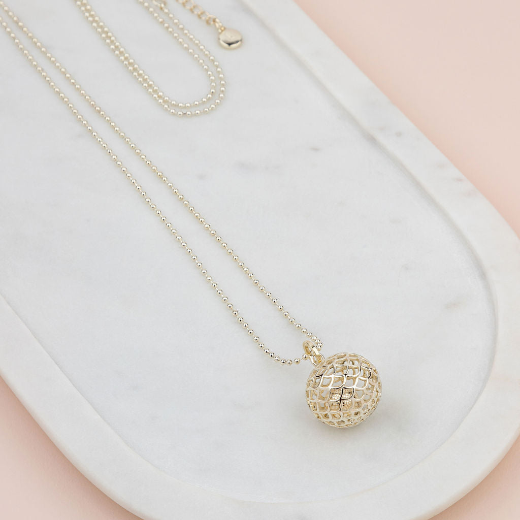 Light Gold Happy Harmony Ball Necklace