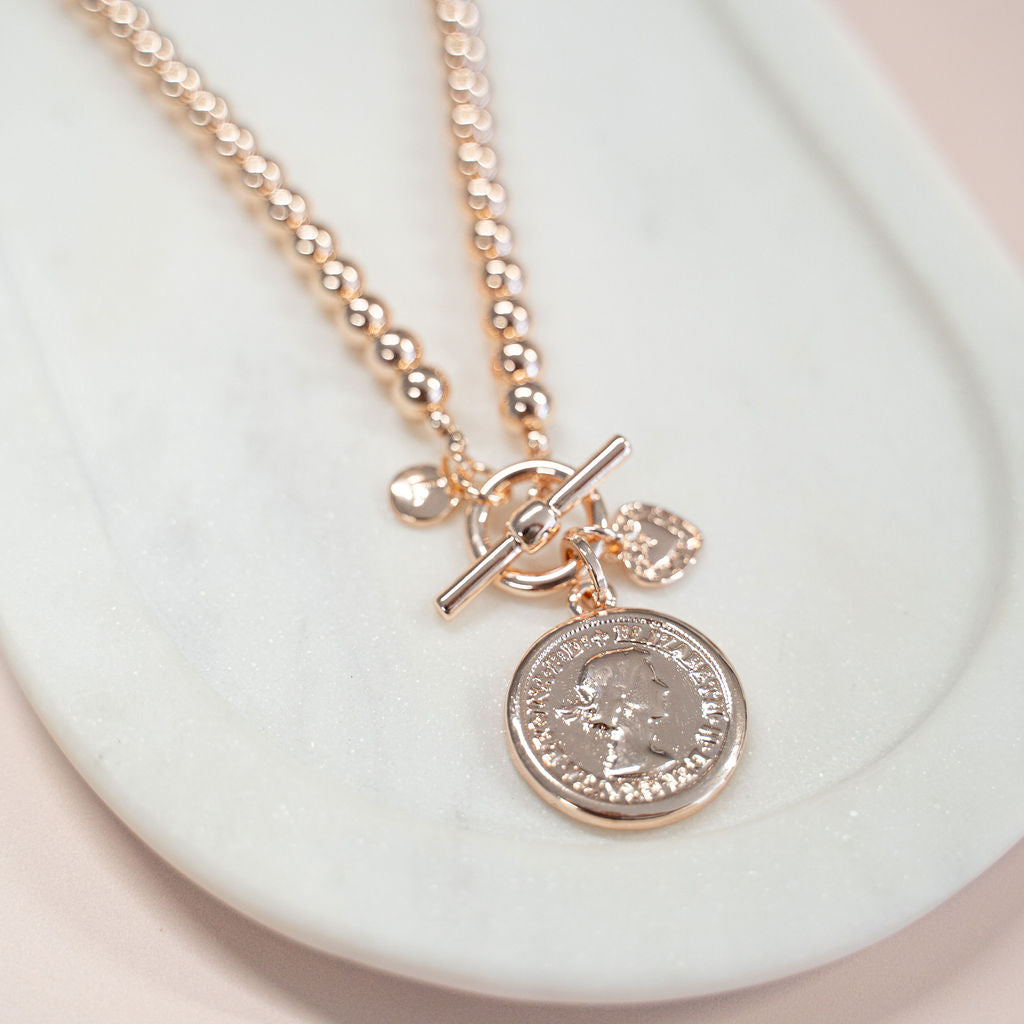 LIMITED EDITION | SHORT | Rose Gold Coin Necklace