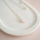 Long Silver & Rose Gold Charm Necklace