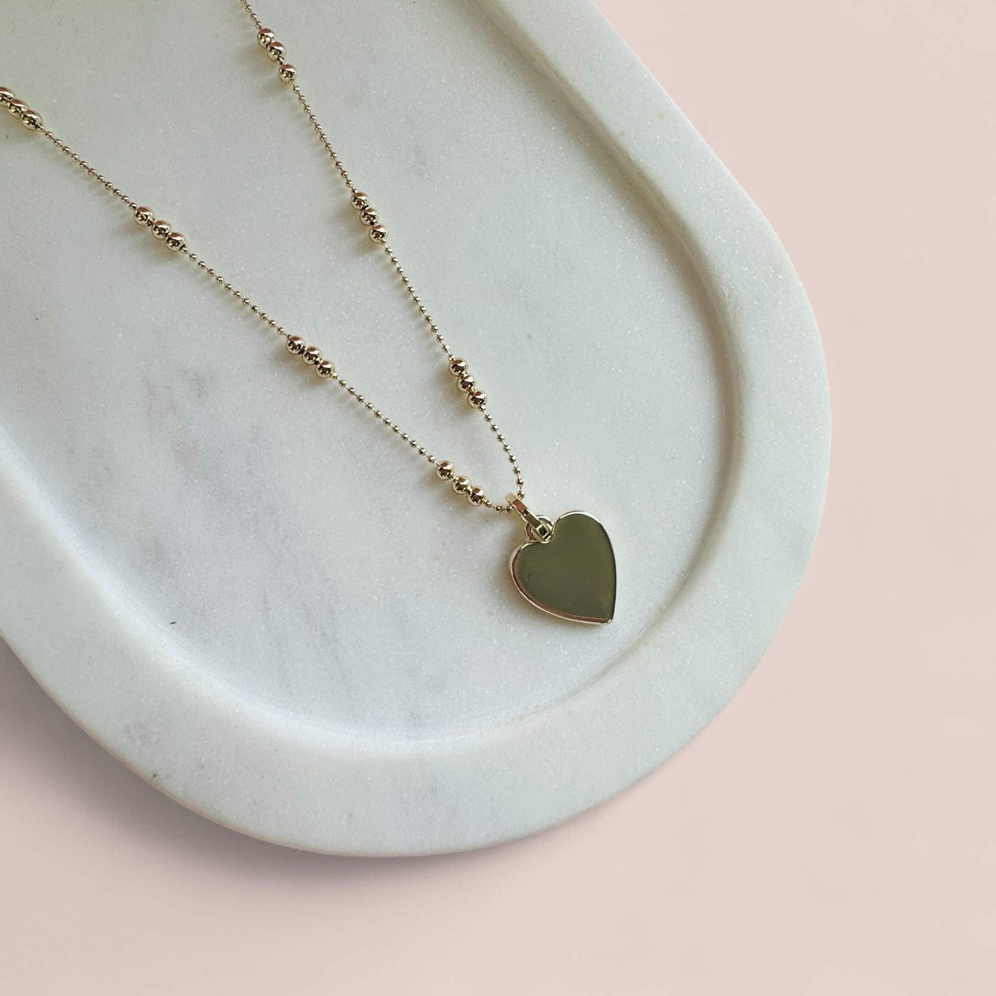 SHORT | Light Gold Solid Love Heart Necklace