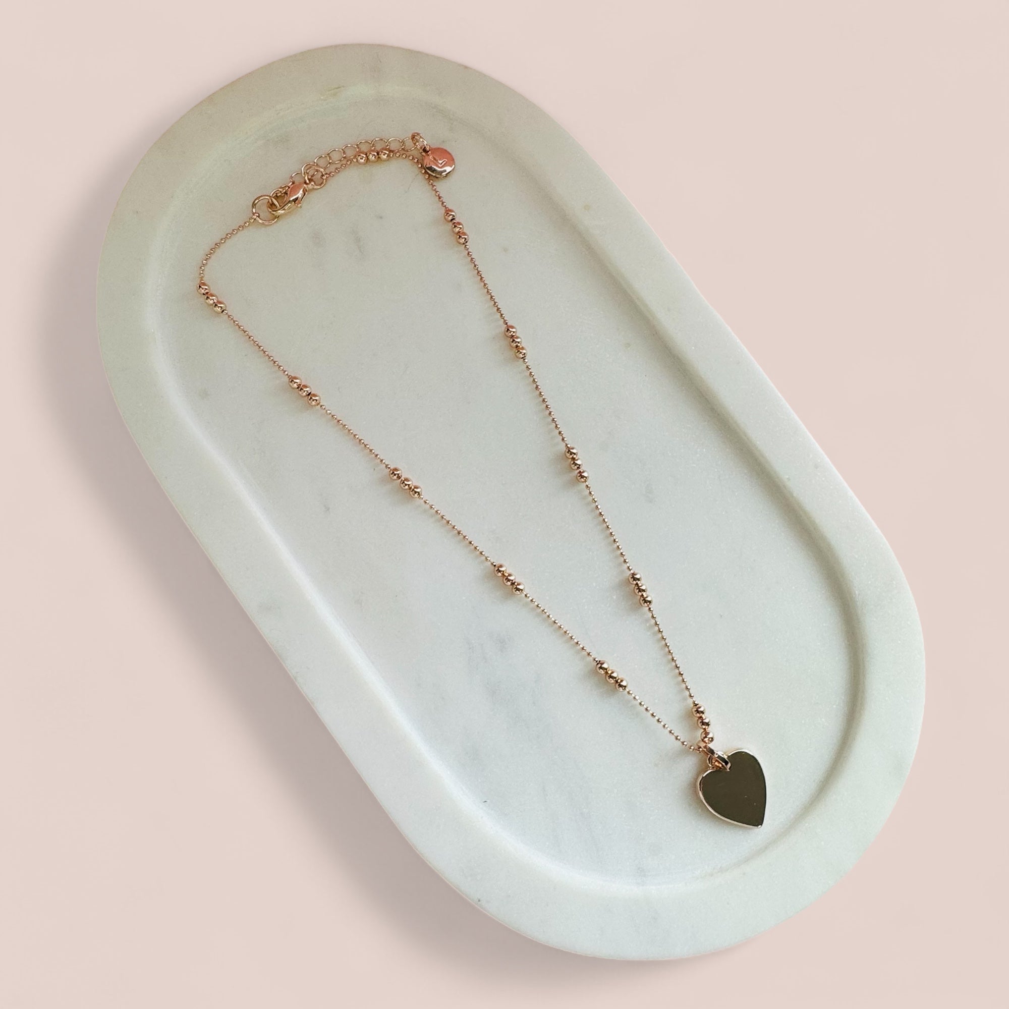 SHORT | Rose Gold Solid Love Heart Necklace