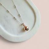 SHORT | Silver with Rose Gold Single Ball Necklace